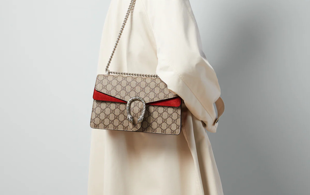 GUCCI Dionysus bag featuring the tiger-head clasp.